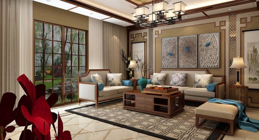 石家莊裝修案例融創(chuàng)中心 中式風格 137平